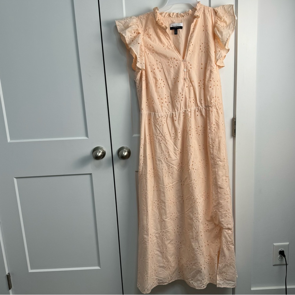 ELOQUII Elements Women's Plus Size Eyelet Dress with Slit size 16 Easter NWT